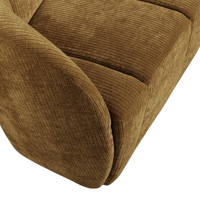 Woood Mojo 2-zits bankje links geweven ribstof honinggeel