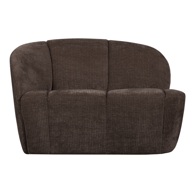 Woood Mojo 2-zits bankje links geweven ribstof bruin