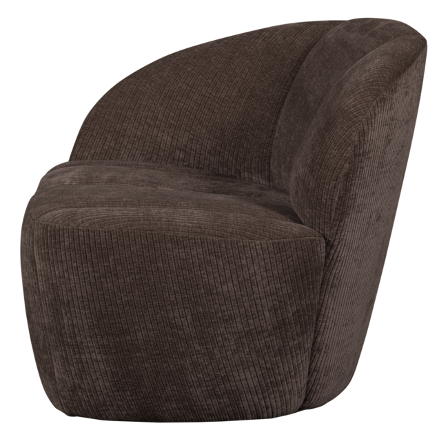 Woood Mojo 2-zits bankje links geweven ribstof bruin