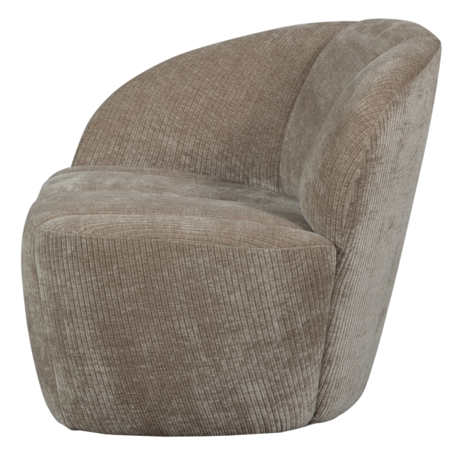 Woood Mojo 2-zits bankje links geweven ribstof donkerzand