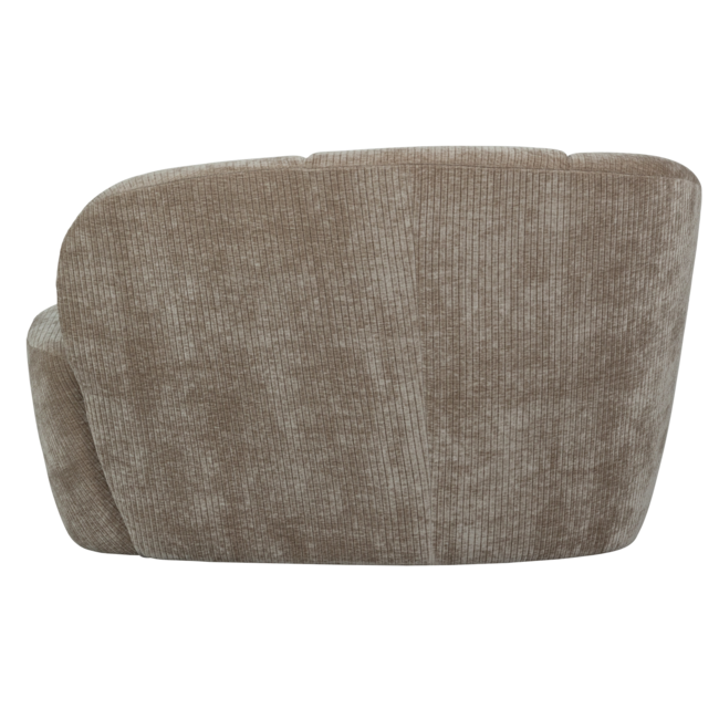 Woood Mojo 2-zits bankje links geweven ribstof donkerzand