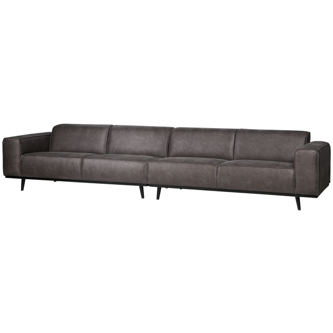 Woood Statement xl 4-zits bank 372 cm lederlook donkergrijs