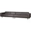 Woood Statement xl 4-zits bank 372 cm lederlook donkergrijs