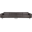 Woood Statement xl 4-zits bank 372 cm lederlook donkergrijs