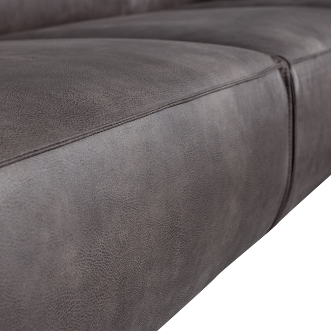 Woood Statement xl 4-zits bank 372 cm lederlook donkergrijs