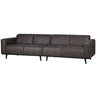 Woood Statement 4-zits bank 280 cm lederlook donkergrijs