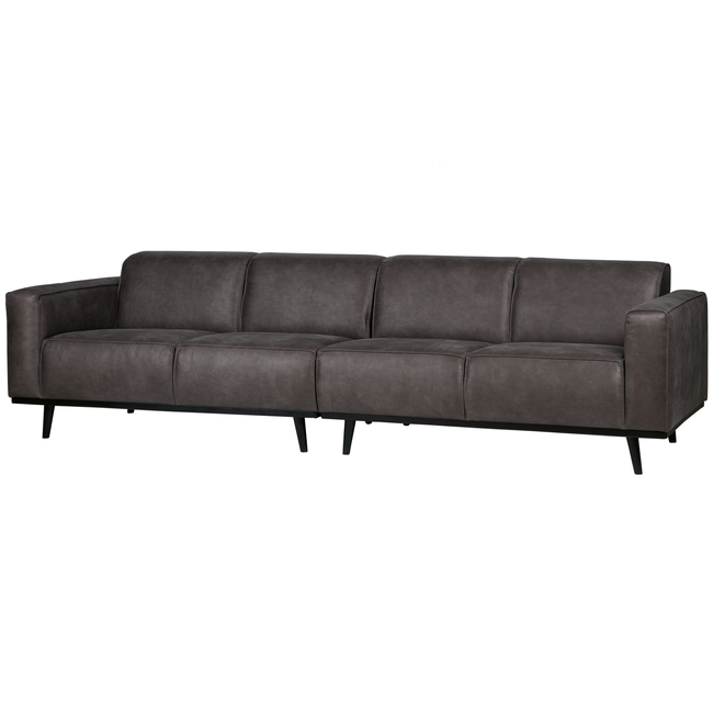 Woood Statement 4-zits bank 280 cm lederlook donkergrijs