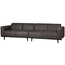Woood Statement 4-zits bank 280 cm lederlook donkergrijs