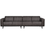 Woood Statement 4-zits bank 280 cm lederlook donkergrijs