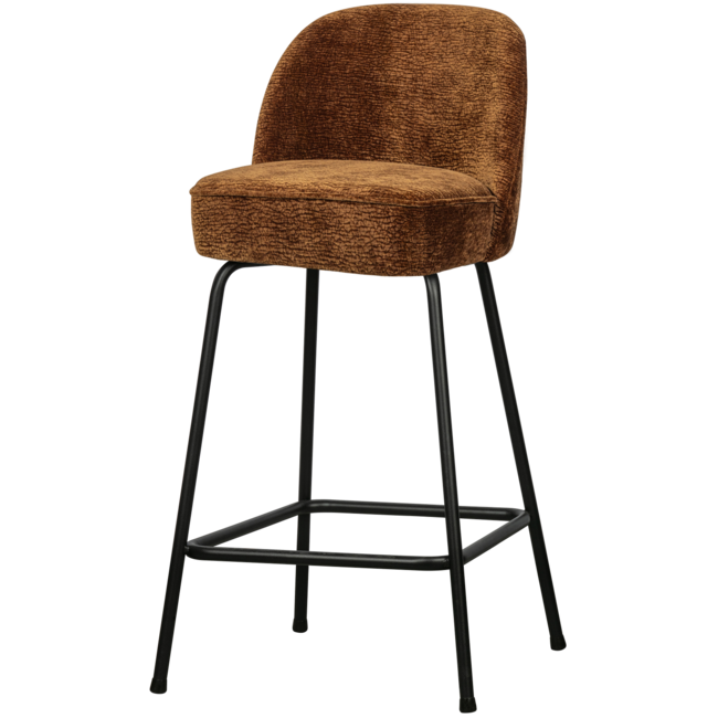 Woood Vogue barstoel 65cm 3d chenille middenbruin