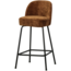 Woood Vogue barstoel 65cm 3d chenille middenbruin