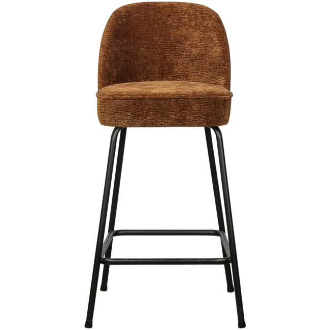 Woood Vogue barstoel 65cm 3d chenille middenbruin
