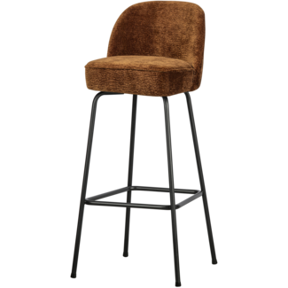Woood Vogue barstoel 80cm 3d chenille middenbruin Woood Vogue barstoel 80cm 3d chenille middenbruin