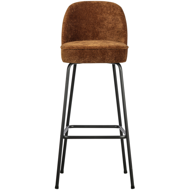 Woood Vogue barstoel 80cm 3d chenille middenbruin
