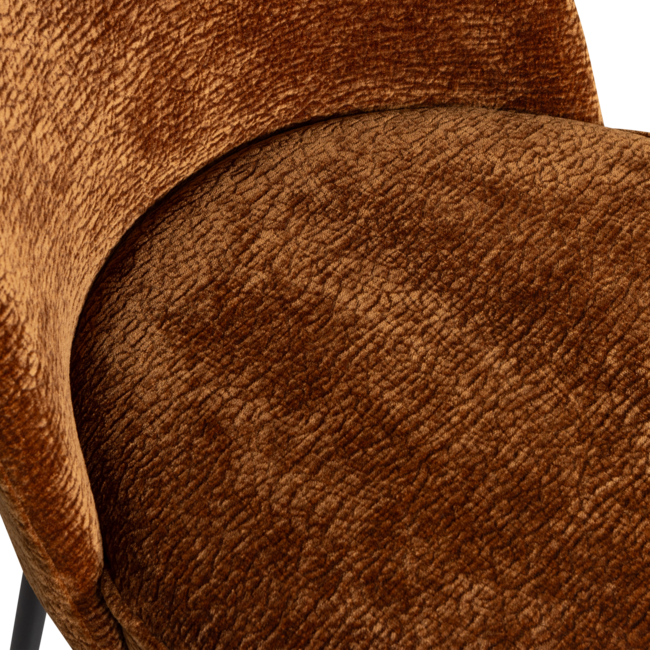 Woood Vogue barstoel 80cm 3d chenille middenbruin