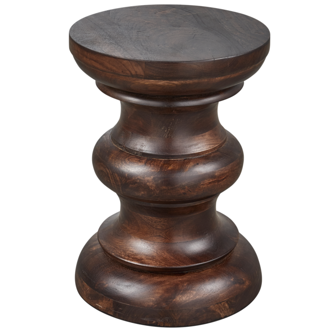 Woood Jonah bijzettafel hout donkerbruin 42xo30cm