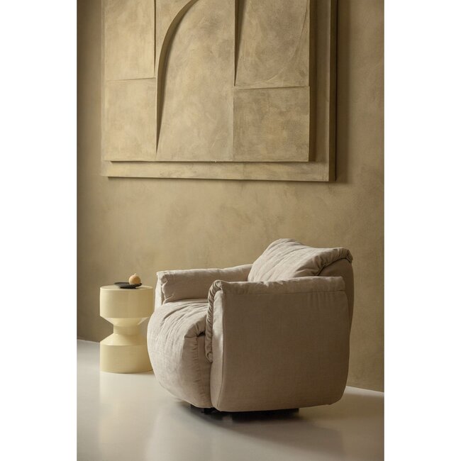 Woood Hidde bijzettafel metaal geel