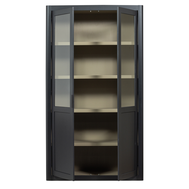 Woood Gunnar buffetkast grenen matzwart/mud [fsc]