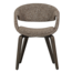 Woood Yossi eetkamerstoel bruin met houten poot donkerbruin