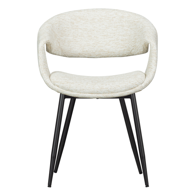 Woood Yossi eetkamerstoel naturel met metalen poot zwart