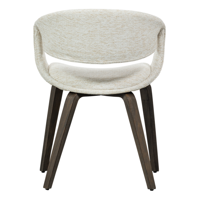 Woood Yossi eetkamerstoel naturel met houten poot donkerbruin