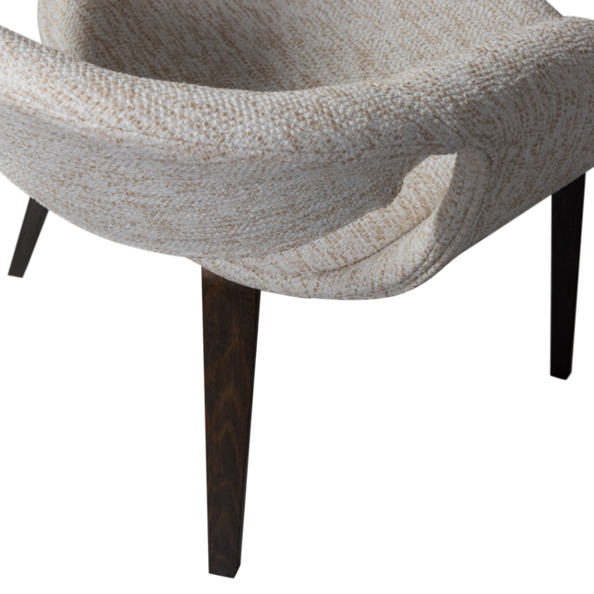 Woood Yossi eetkamerstoel naturel met houten poot donkerbruin