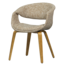 Woood Yossi eetkamerstoel zand met houten poot naturel