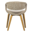 Woood Yossi eetkamerstoel zand met houten poot naturel