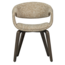 Woood Yossi eetkamerstoel zand met houten poot donkerbruin