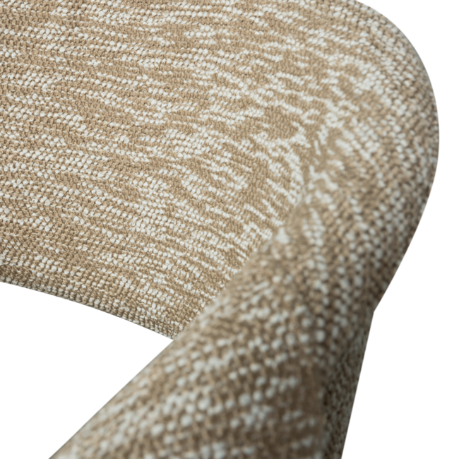 Woood Yossi eetkamerstoel zand met houten poot donkerbruin