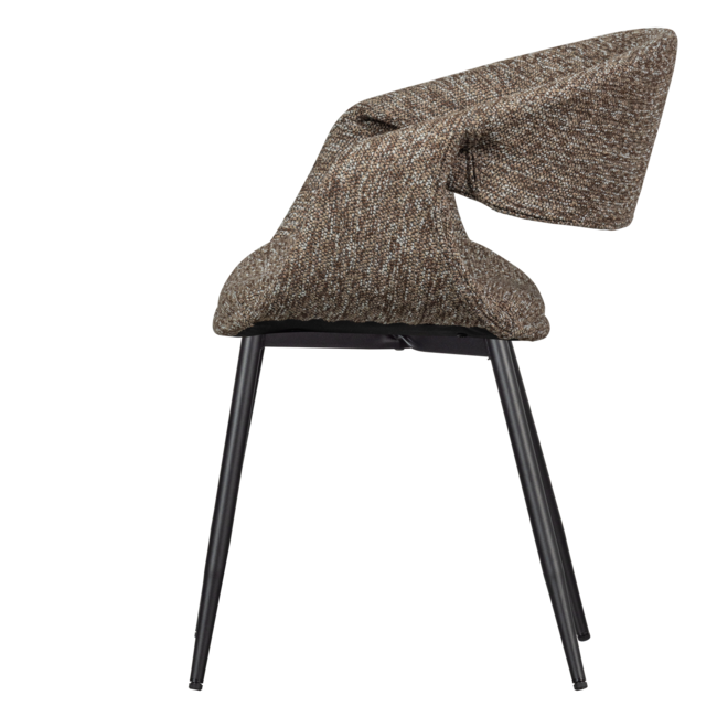 Woood Yossi eetkamerstoel bruin met metalen poot zwart