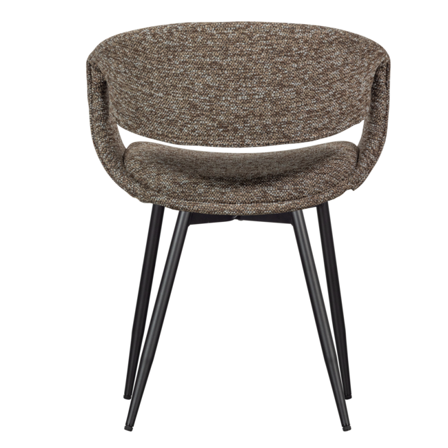 Woood Yossi eetkamerstoel bruin met metalen poot zwart