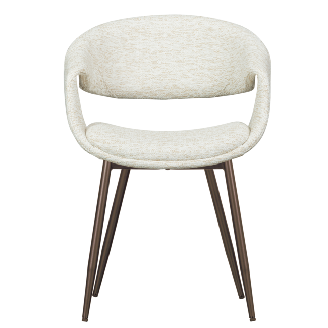 Woood Yossi eetkamerstoel naturel met metalen poot koper