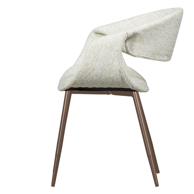 Woood Yossi eetkamerstoel naturel met metalen poot koper