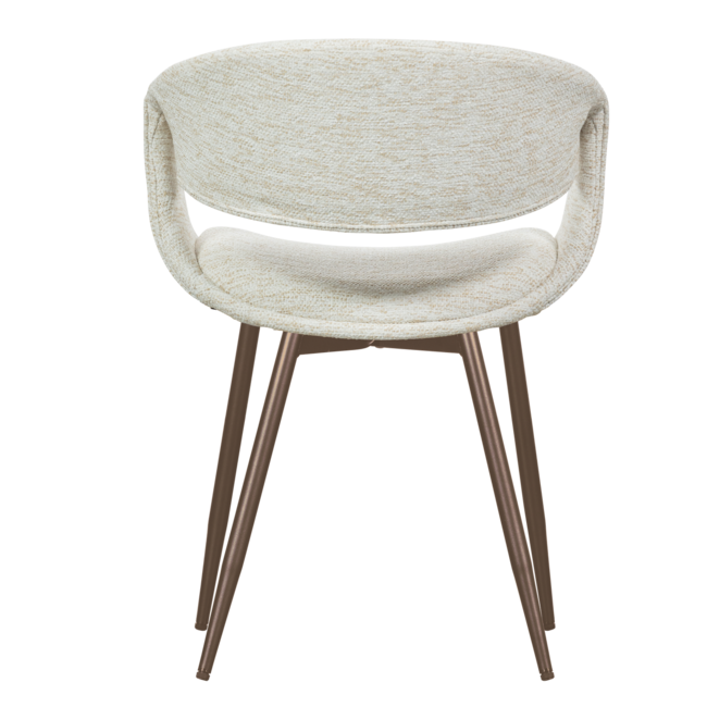 Woood Yossi eetkamerstoel naturel met metalen poot koper