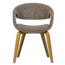 Woood Yossi eetkamerstoel bruin met houten poot naturel