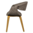Woood Yossi eetkamerstoel bruin met houten poot naturel