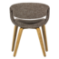 Woood Yossi eetkamerstoel bruin met houten poot naturel