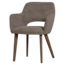 Woood Murat eetkamerstoel taupe met houten poot mystic brown