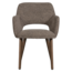 Woood Murat eetkamerstoel taupe met houten poot mystic brown
