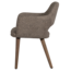 Woood Murat eetkamerstoel taupe met houten poot mystic brown