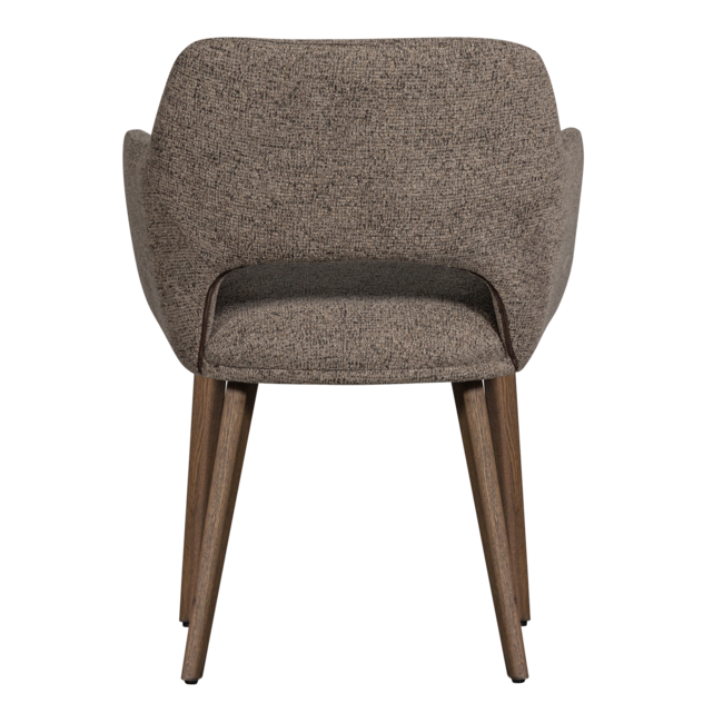 Woood Murat eetkamerstoel taupe met houten poot mystic brown