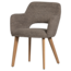 Woood Murat eetkamerstoel taupe met houten poot naturel