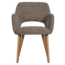 Woood Murat eetkamerstoel taupe met houten poot naturel