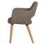 Woood Murat eetkamerstoel taupe met houten poot naturel