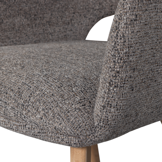 Woood Murat eetkamerstoel taupe met houten poot naturel
