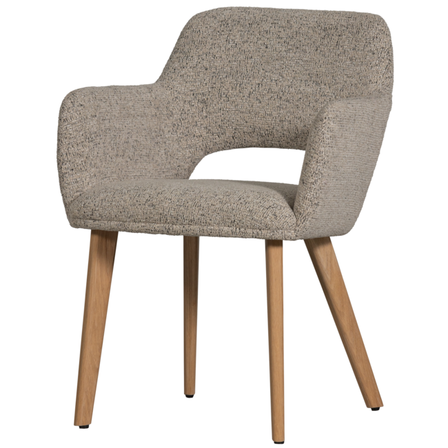 Woood Murat eetkamerstoel naturel met houten poot naturel
