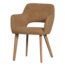 Woood Murat eetkamerstoel geel met houten poot naturel