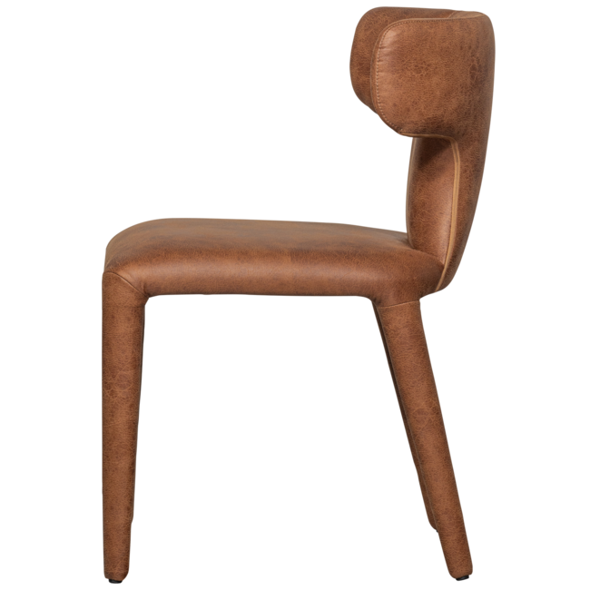 Woood Permit eetkamerstoel leerlook cognac