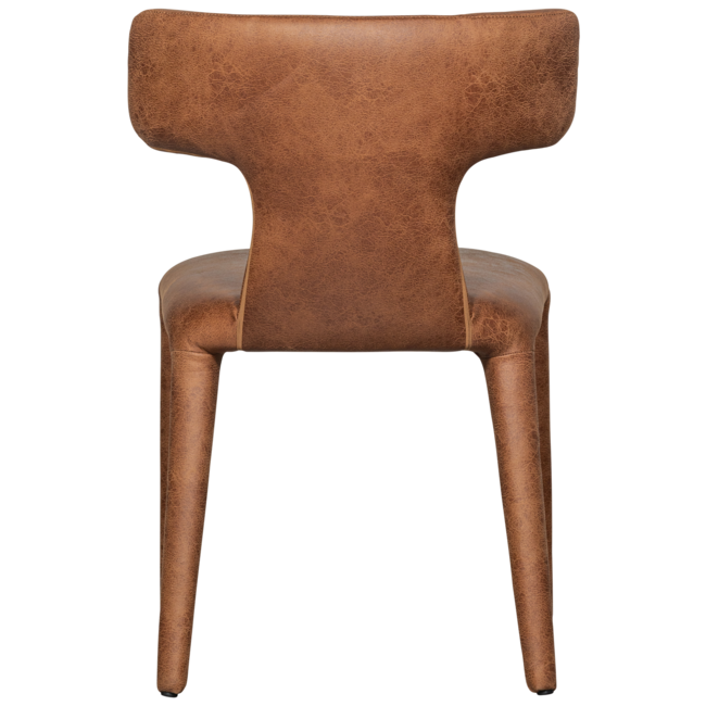 Woood Permit eetkamerstoel leerlook cognac